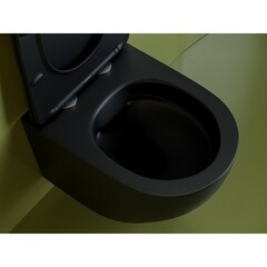 Унитаз подвесной Ceramicanova Uno безободковый черный матовый с сиденьем дюропласт микролифт (CN11001MB) - фото 3