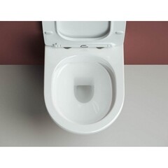 Унитаз подвесной Ceramicanova Forma безободковый белый с сиденьем дюропласт микролифт (CN3009) - фото 9