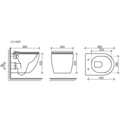 Унитаз подвесной Ceramicanova Forma безободковый белый с сиденьем дюропласт микролифт (CN3009) - фото 2