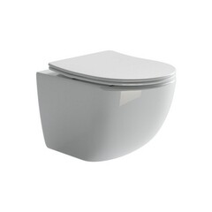 Унитаз подвесной Ceramicanova Forma безободковый белый с сиденьем дюропласт микролифт (CN3009)