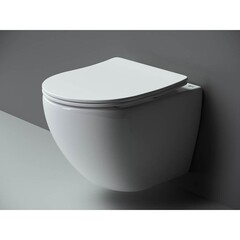 Унитаз подвесной Ceramicanova Metropol безободковый белый с сиденьем дюропласт микролифт (CN4002) - фото 13