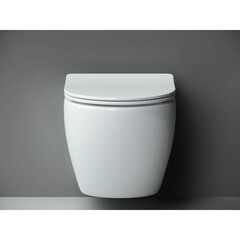 Унитаз подвесной Ceramicanova Metropol безободковый белый с сиденьем дюропласт микролифт (CN4002) - фото 12