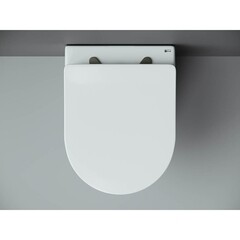 Унитаз подвесной Ceramicanova Metropol безободковый белый с сиденьем дюропласт микролифт (CN4002) - фото 11