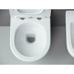 Унитаз подвесной Ceramicanova Metropol безободковый белый с сиденьем дюропласт микролифт (CN4002) - фото 10