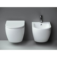 Унитаз подвесной Ceramicanova Metropol безободковый белый с сиденьем дюропласт микролифт (CN4002) - фото 6