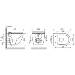 Унитаз подвесной Ceramicanova Metropol безободковый белый с сиденьем дюропласт микролифт (CN4002) - фото 3