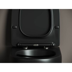 Унитаз подвесной Ceramicanova Metropol безободковый черный матовый с сиденьем дюропласт микролифт (CN4002MB) - фото 12