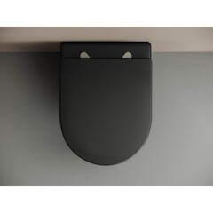 Унитаз подвесной Ceramicanova Metropol безободковый черный матовый с сиденьем дюропласт микролифт (CN4002MB) - фото 10