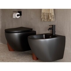 Унитаз подвесной Ceramicanova Metropol безободковый черный матовый с сиденьем дюропласт микролифт (CN4002MB) - фото 6