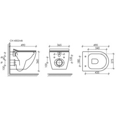 Унитаз подвесной Ceramicanova Metropol безободковый черный матовый с сиденьем дюропласт микролифт (CN4002MB) - фото 3