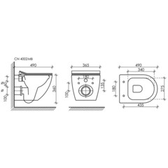 Унитаз подвесной Ceramicanova Metropol безободковый черный матовый с сиденьем дюропласт микролифт (CN4002MB) - фото 2