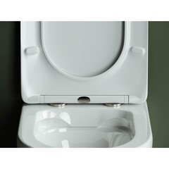 Унитаз подвесной Ceramicanova Highlight безободковый белый с сиденьем дюропласт микролифт (CN1804) - фото 7