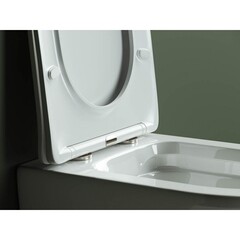 Унитаз подвесной Ceramicanova Highlight безободковый белый с сиденьем дюропласт микролифт (CN1804) - фото 3