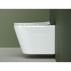 Унитаз подвесной Ceramicanova Highlight безободковый белый с сиденьем дюропласт микролифт (CN1804) - фото 5