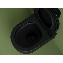 Унитаз подвесной Ceramicanova Ulma безободковый черный матовый с сиденьем дюропласт микролифт (CN4006MB) - фото 5