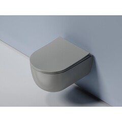 Унитаз подвесной Ceramicanova Modena безободковый антрацит матовый с сиденьем дюропласт микролифт (CN6063MH) - фото 11