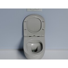 Унитаз подвесной Ceramicanova Modena безободковый антрацит матовый с сиденьем дюропласт микролифт (CN6063MH) - фото 9