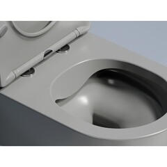 Унитаз подвесной Ceramicanova Modena безободковый антрацит матовый с сиденьем дюропласт микролифт (CN6063MH) - фото 10