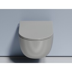 Унитаз подвесной Ceramicanova Modena безободковый антрацит матовый с сиденьем дюропласт микролифт (CN6063MH) - фото 6