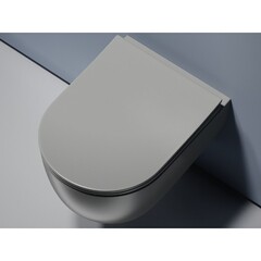 Унитаз подвесной Ceramicanova Modena безободковый антрацит матовый с сиденьем дюропласт микролифт (CN6063MH) - фото 2