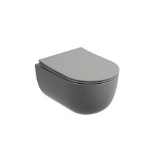 Унитаз подвесной Ceramicanova Modena безободковый антрацит матовый с сиденьем дюропласт микролифт (CN6063MH)
