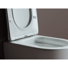 Унитаз подвесной Ceramicanova Mia безободковый белый с сиденьем дюропласт микролифт (CN1805) - фото 5