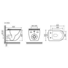 Унитаз подвесной Ceramicanova Mia безободковый белый с сиденьем дюропласт микролифт (CN1805) - фото 2