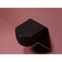 Унитаз подвесной Ceramicanova Modena безободковый черный матовый с сиденьем дюропласт микролифт (CN6063MB) - фото 11