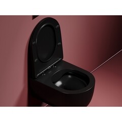 Унитаз подвесной Ceramicanova Modena безободковый черный матовый с сиденьем дюропласт микролифт (CN6063MB) - фото 10