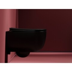 Унитаз подвесной Ceramicanova Modena безободковый черный матовый с сиденьем дюропласт микролифт (CN6063MB) - фото 9