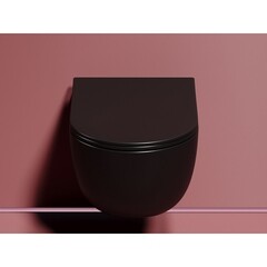 Унитаз подвесной Ceramicanova Modena безободковый черный матовый с сиденьем дюропласт микролифт (CN6063MB) - фото 8