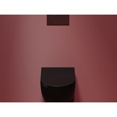 Унитаз подвесной Ceramicanova Modena безободковый черный матовый с сиденьем дюропласт микролифт (CN6063MB) - фото 4