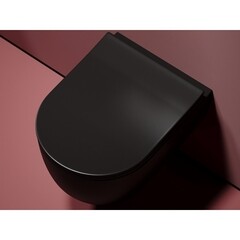 Унитаз подвесной Ceramicanova Modena безободковый черный матовый с сиденьем дюропласт микролифт (CN6063MB) - фото 3