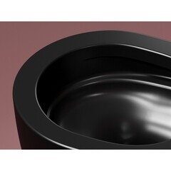 Унитаз подвесной Ceramicanova Modena безободковый черный матовый с сиденьем дюропласт микролифт (CN6063MB) - фото 2
