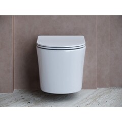 Унитаз подвесной Ceramicanova Balearica безободковый белый с сиденьем дюропласт микролифт (CN6000) - фото 9