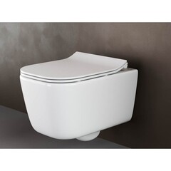 Унитаз подвесной Ceramicanova New Day безободковый белый с сиденьем дюропласт микролифт (CN3005) - фото 8