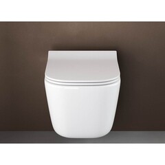 Унитаз подвесной Ceramicanova New Day безободковый белый с сиденьем дюропласт микролифт (CN3005) - фото 7