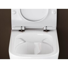 Унитаз подвесной Ceramicanova New Day безободковый белый с сиденьем дюропласт микролифт (CN3005) - фото 5