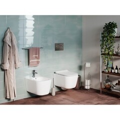 Унитаз подвесной Ceramicanova New Day безободковый белый с сиденьем дюропласт микролифт (CN3005) - фото 4