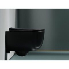 Унитаз подвесной Ceramicanova Modena безободковый темный антрацит матовый с сиденьем дюропласт микролифт (CN6063MDH) - фото 8