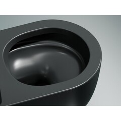 Унитаз подвесной Ceramicanova Modena безободковый темный антрацит матовый с сиденьем дюропласт микролифт (CN6063MDH) - фото 3