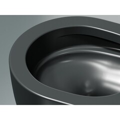 Унитаз подвесной Ceramicanova Modena безободковый темный антрацит матовый с сиденьем дюропласт микролифт (CN6063MDH) - фото 4