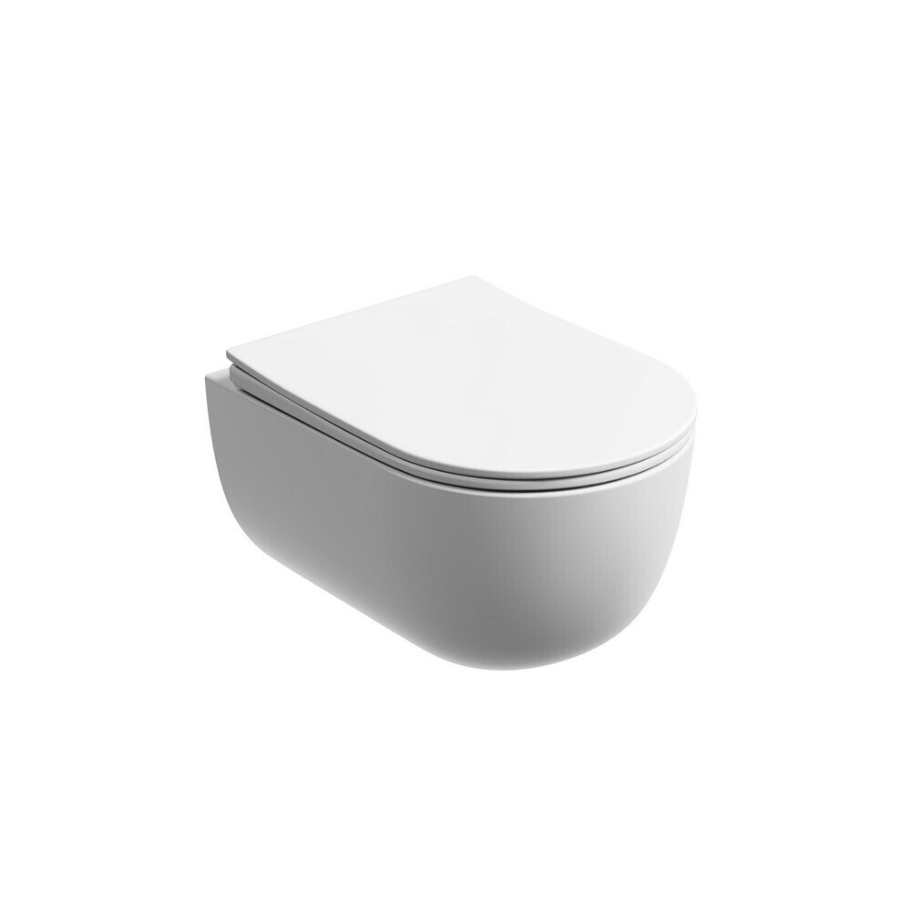 Изображение товара Унитаз подвесной Ceramicanova Modena безободковый белый матовый с сиденьем дюропласт микролифт (CN6063MW)