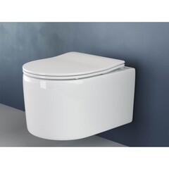 Унитаз подвесной Ceramicanova Moments безободковый белый с сиденьем дюропласт микролифт (CN3003) - фото 8