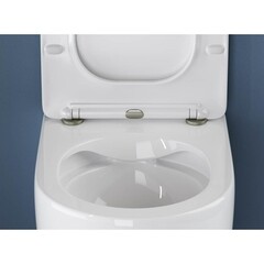 Унитаз подвесной Ceramicanova Moments безободковый белый с сиденьем дюропласт микролифт (CN3003) - фото 7