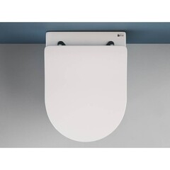 Унитаз подвесной Ceramicanova Moments безободковый белый с сиденьем дюропласт микролифт (CN3003) - фото 6