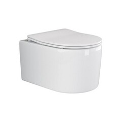 Унитаз подвесной Ceramicanova Moments безободковый белый с сиденьем дюропласт микролифт (CN3003)