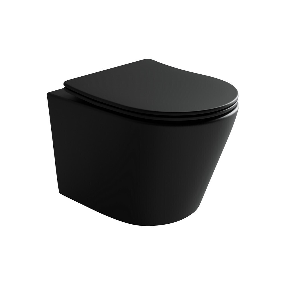 Изображение товара Ceramicanova Balearica CN6000MB — подвесной безободковый унитаз, черный матовый