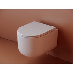 Унитаз подвесной Ceramicanova Ulma безободковый белый с сиденьем дюропласт микролифт (CN4006) - фото 10