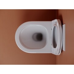 Унитаз подвесной Ceramicanova Ulma безободковый белый с сиденьем дюропласт микролифт (CN4006) - фото 7